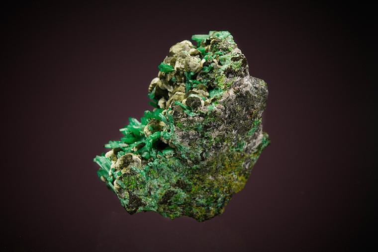 Cuprian ADAMITE on OLIVENITE